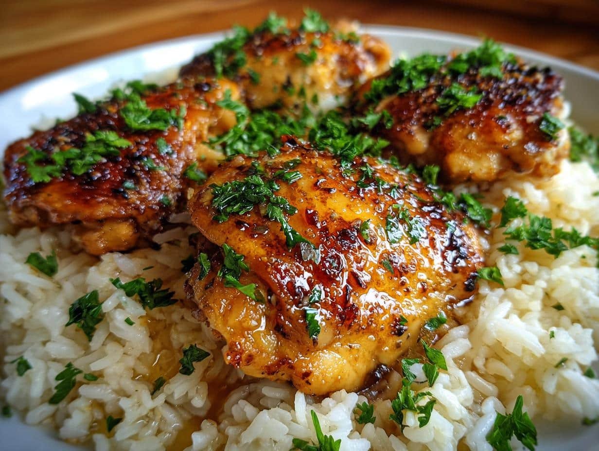 One-Pan Honey Butter Garlic Chicken & Rice